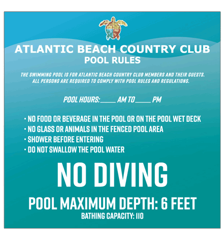 pool rules sign