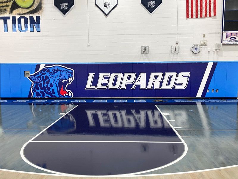 Custom Gymnasium Wall Pad for louisville leopards