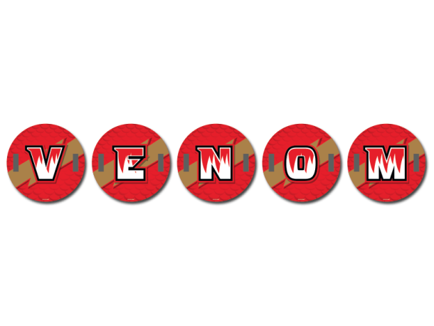 venom round cheer signs with handles
