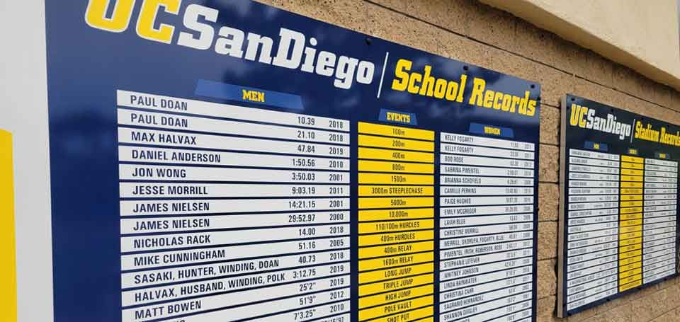 UC San Diego Track Record Boards