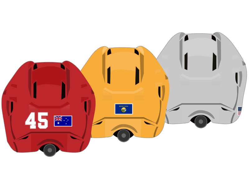 Flags shown on Hockey Helmets
