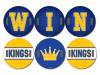 W-I-N Kings cheer signs