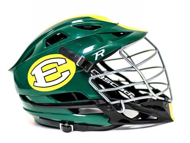 yellow st edwards lacrosse decal green helmet