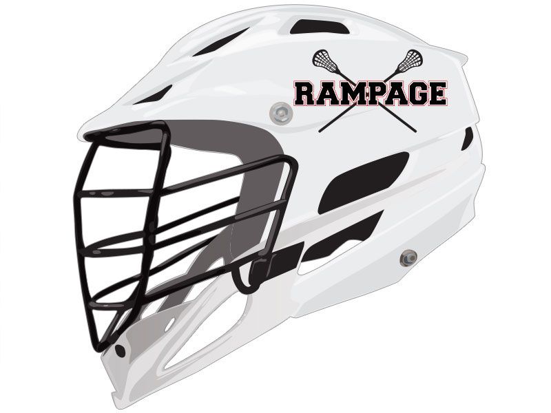 rampage lacrosse decal white helmet