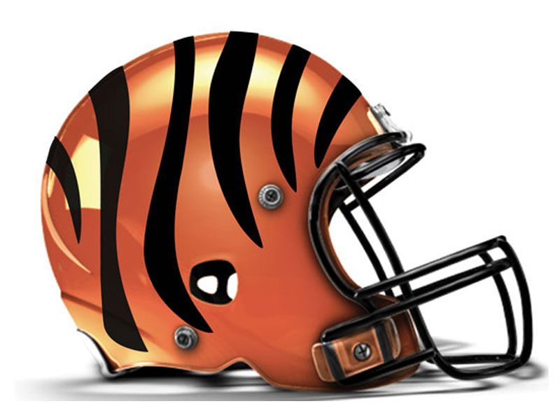 black bengal stripes decals on orange helmet