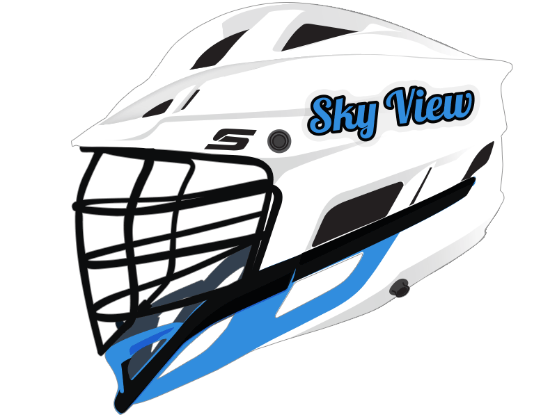 blue skyview lacrosse decal white and blue helmet