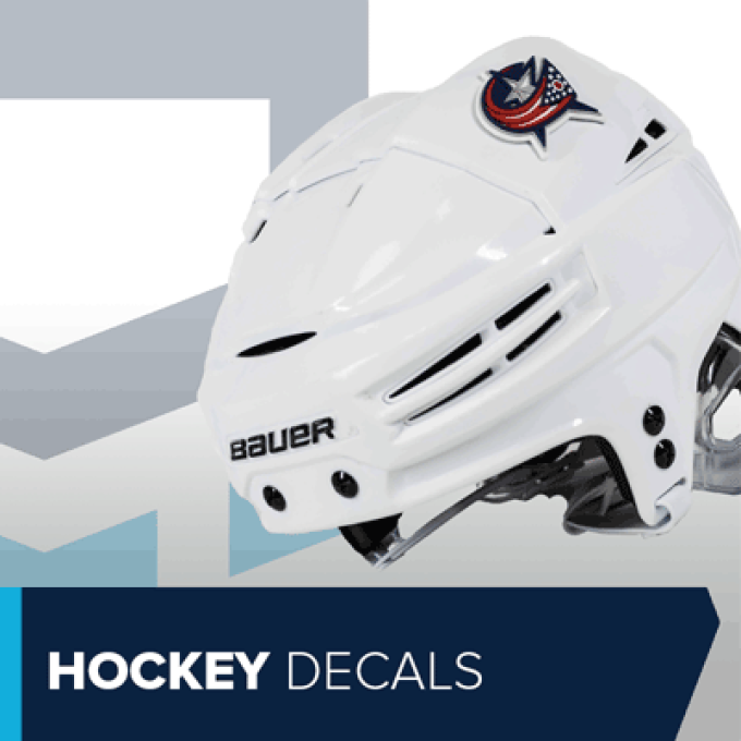 hockey decal on helmet