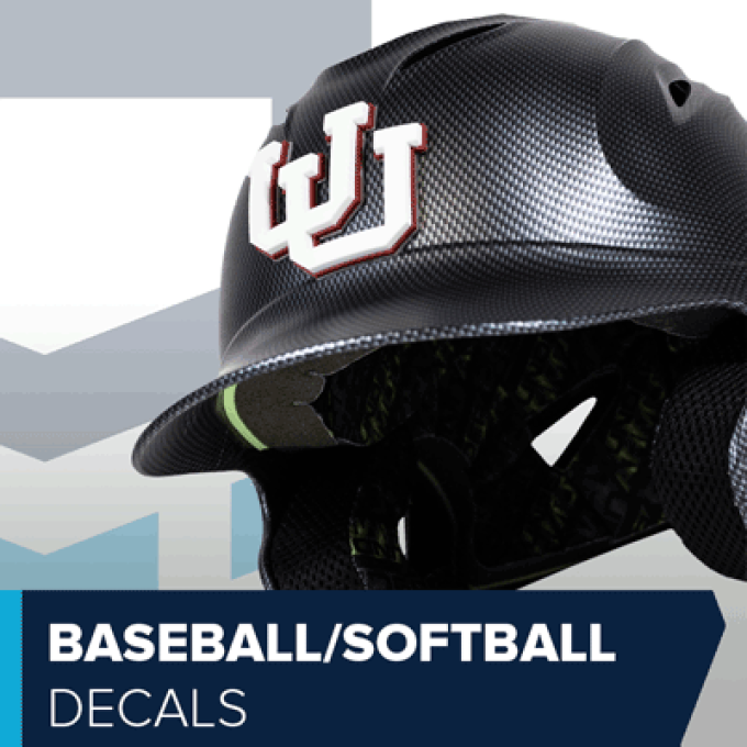 baseball batting helmet with custom 3d decal