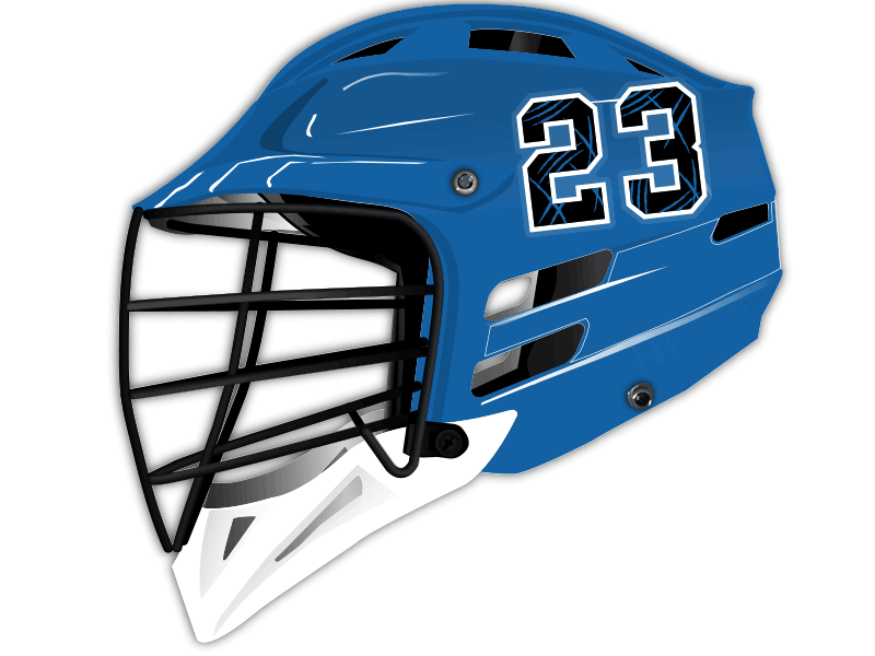 blue plaid number 23 lacrosse decal blue helmet