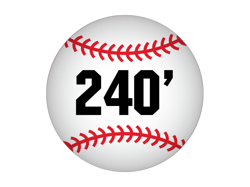  240' baseball fence distance marker