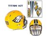 titan style football helmet decal kit with front and back names, stripe, decal pair and american flag