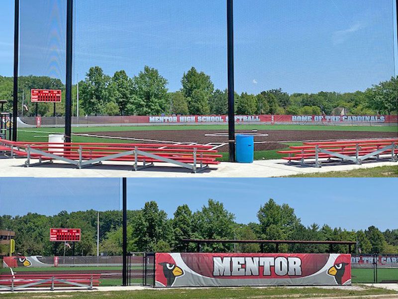 mentor high school baseball printed mesh fence banner
