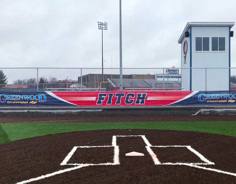 printed mesh baseball fence banner