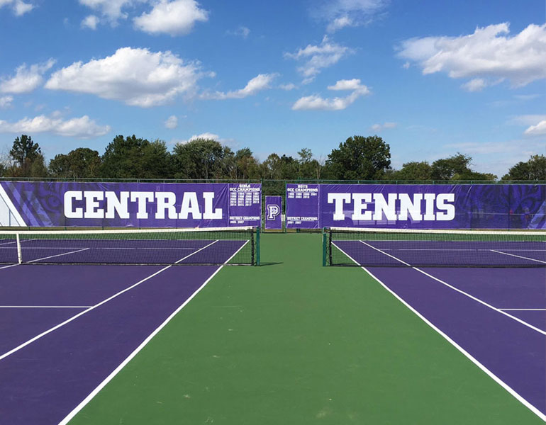 printed mesh fence banner tennis court