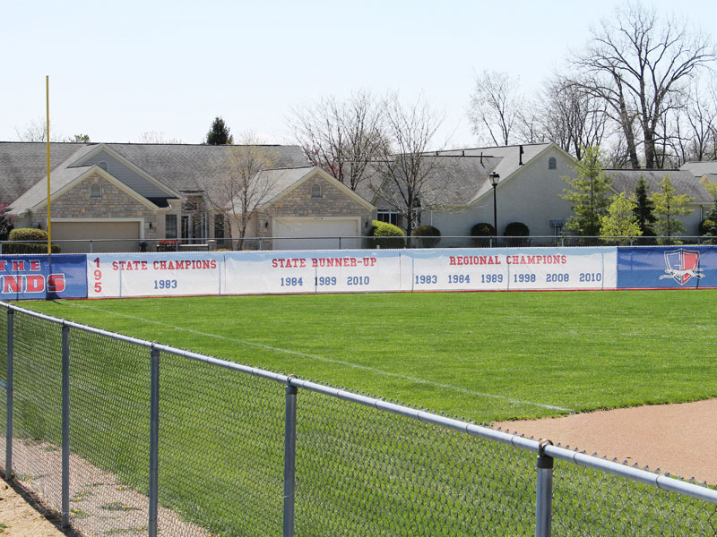 grove city greyhounds printed mesh fence banner with championships