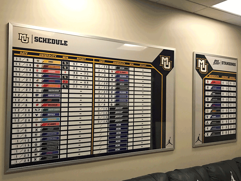 JMU outdoor track record board aluminum