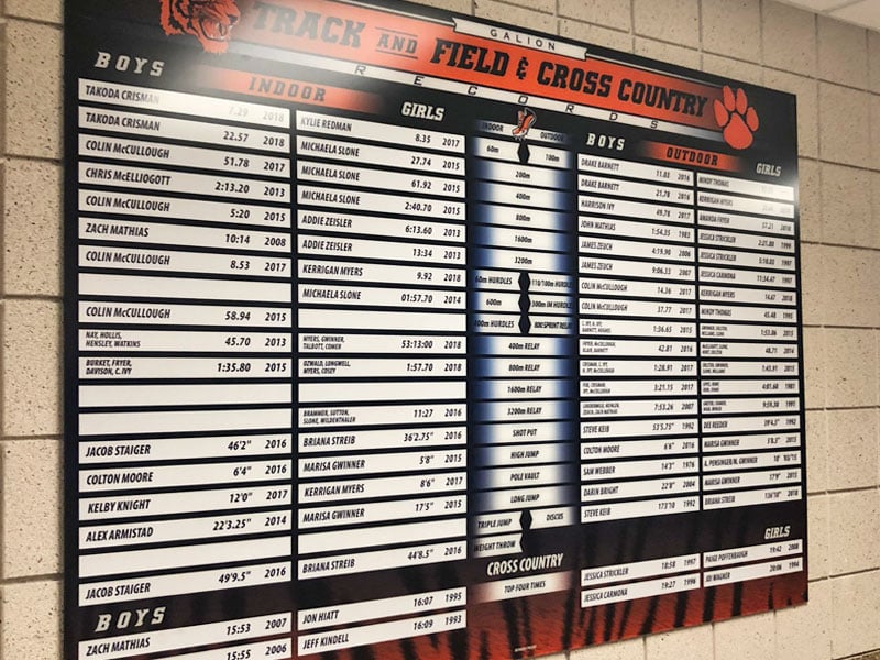 vernon township swimming record board