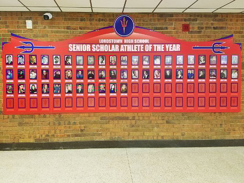 student scholar athlete photo board