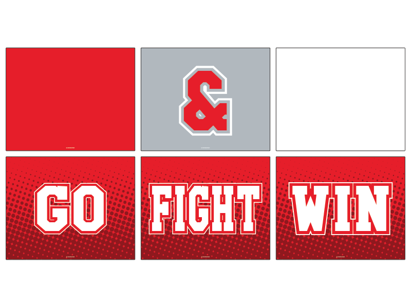 go fight win cheer red & white signs