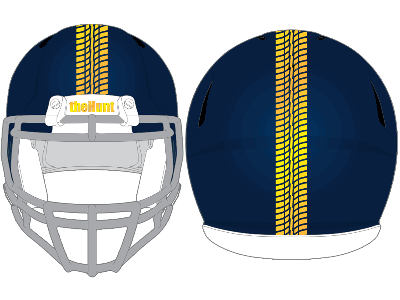 gold braided rope football helmet stripe