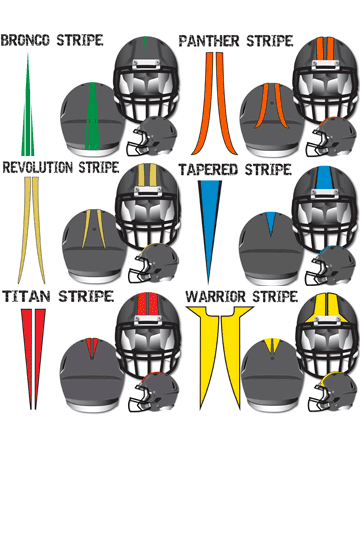School Pride Specialty Football Helmet Stripe Decals