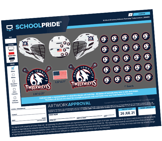 Helmet Decals - SchoolPride®