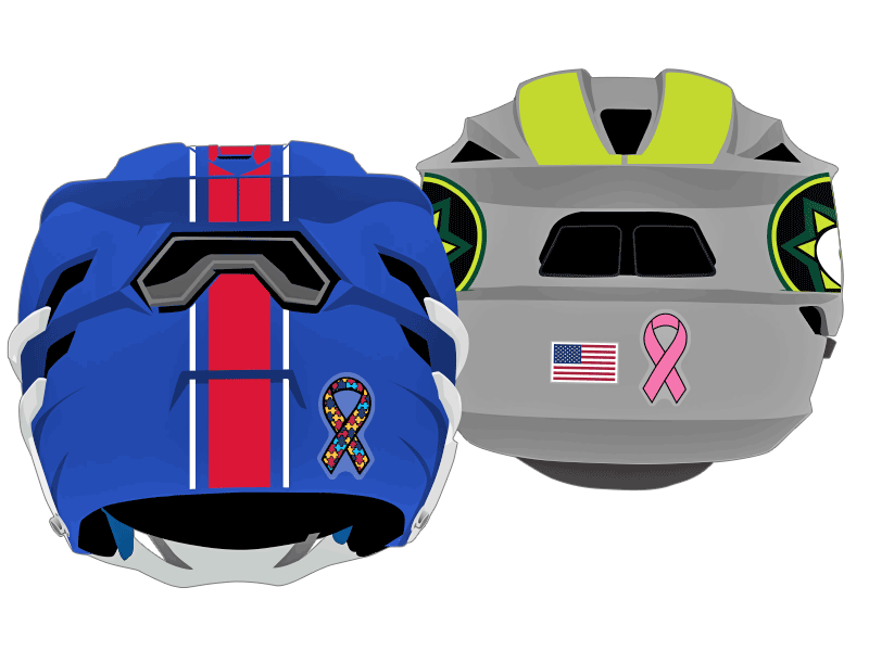 Personalized football helmet ribbons