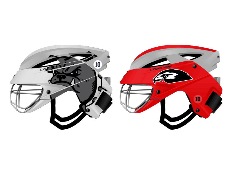 Women's Lacrosse punch out Number Sticker LX Helmets