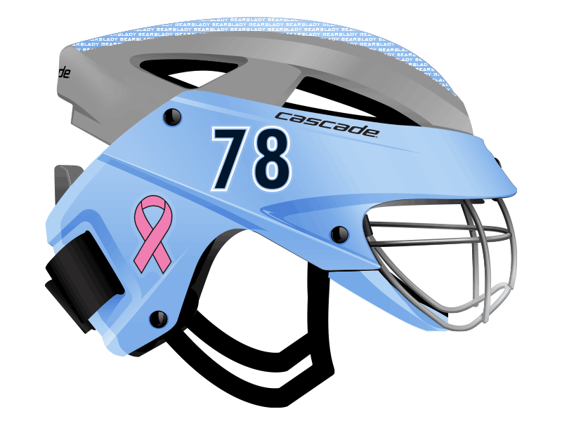 Women's Lacrosse cancer ribbons stickers