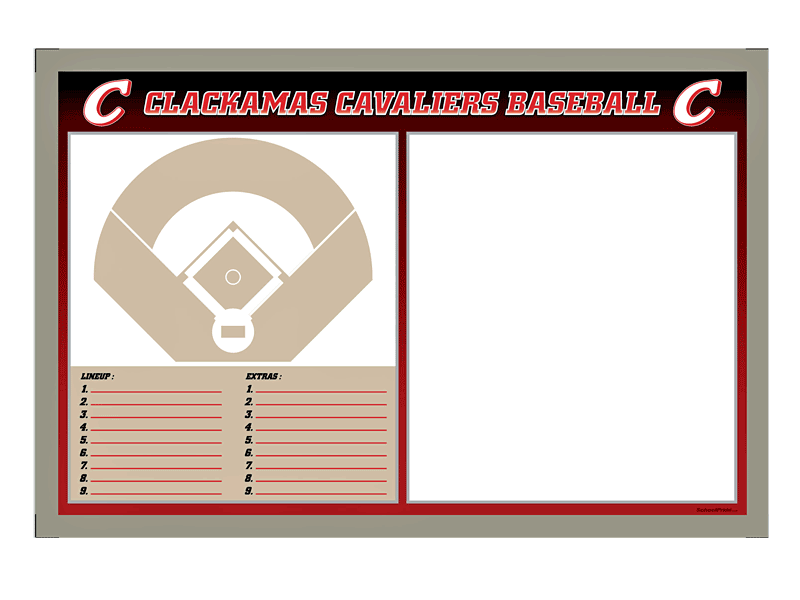 baseball field and lineup board