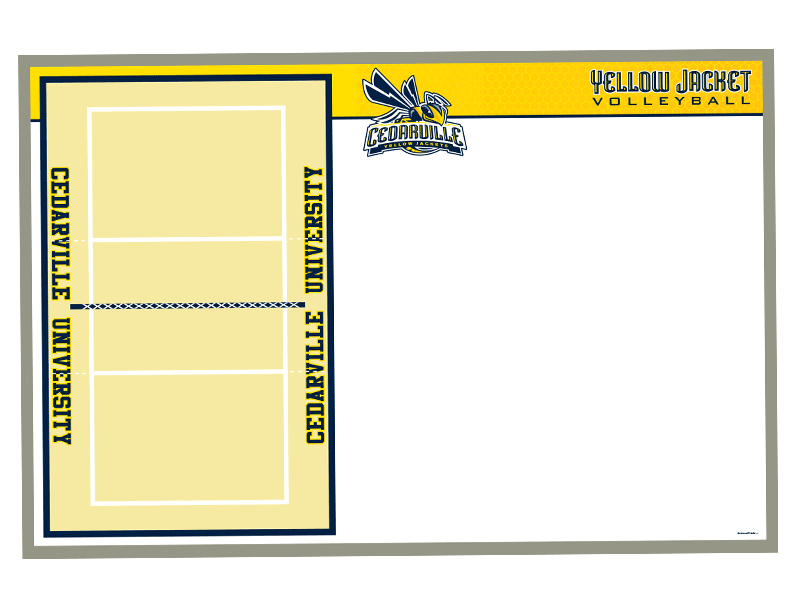 volleyball court dry erase board