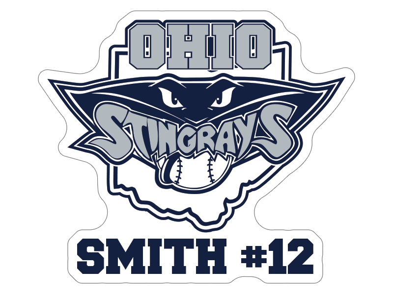 ohio stingrays personalized car window sticker