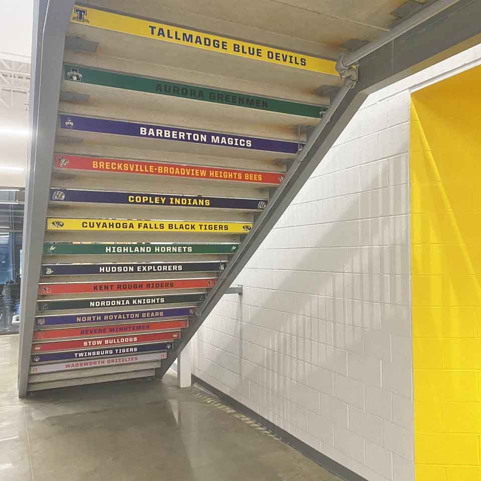 conference signs stairway