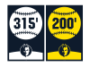 315' and 200' baseball and softball fence distance markers