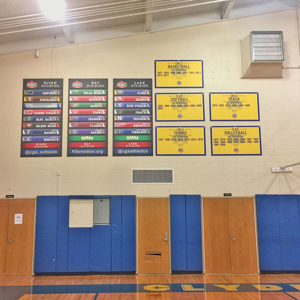 clyde high school championship banners conference panel system