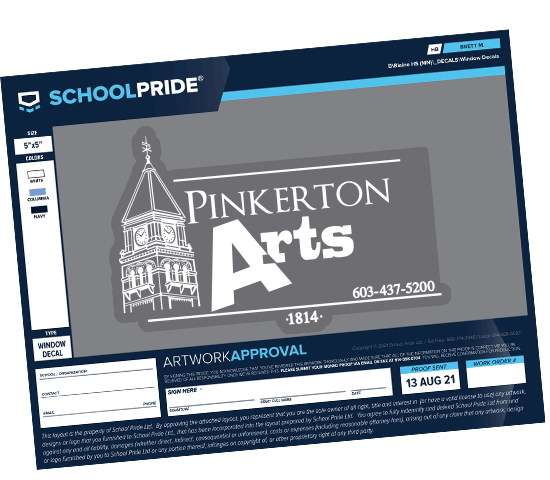 schoolpride® budget window sticker artwork proof