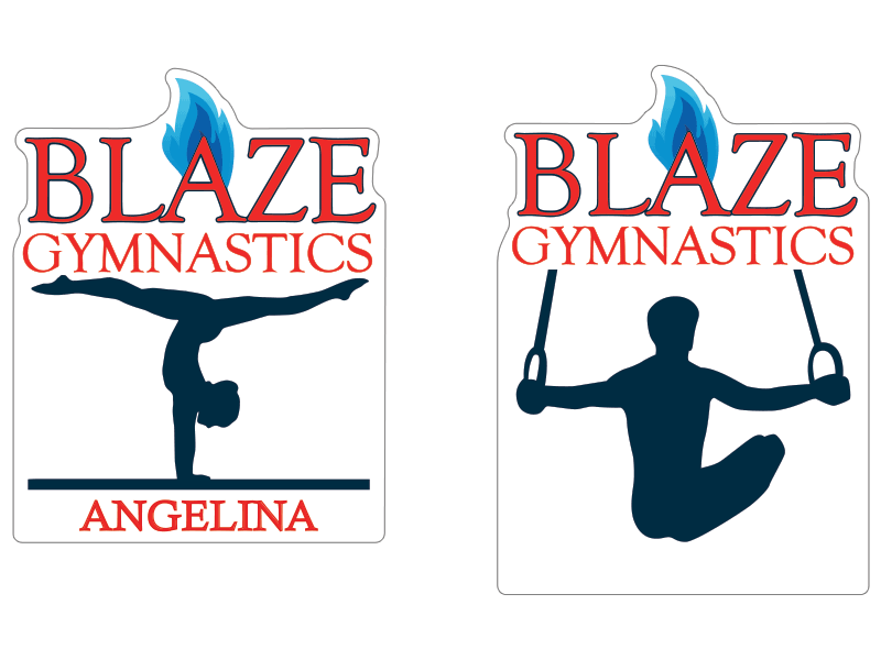 blaze gymnastics personalized car window sticker