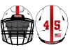 thin red chrome stripe on white football helmet