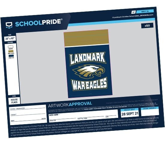 schoolpride® house flag artwork proof