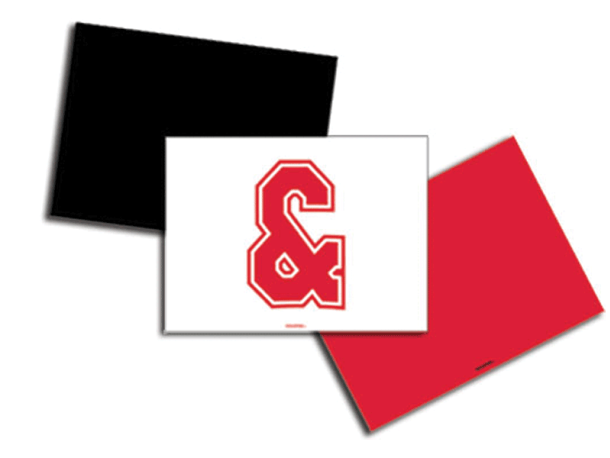 red & black cheer signs