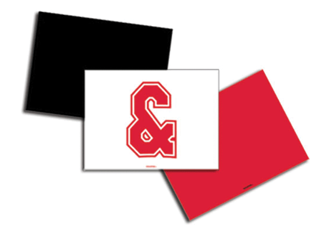 red & black cheer signs