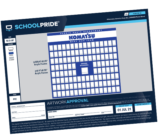 schoolpride® corporate photo board proof