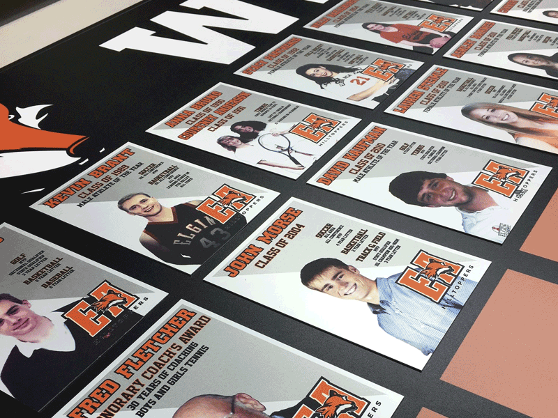 close up of photo plaque hall of fame 