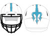 fork football helmet stripe on white helmet