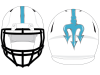 fork football helmet stripe on white helmet