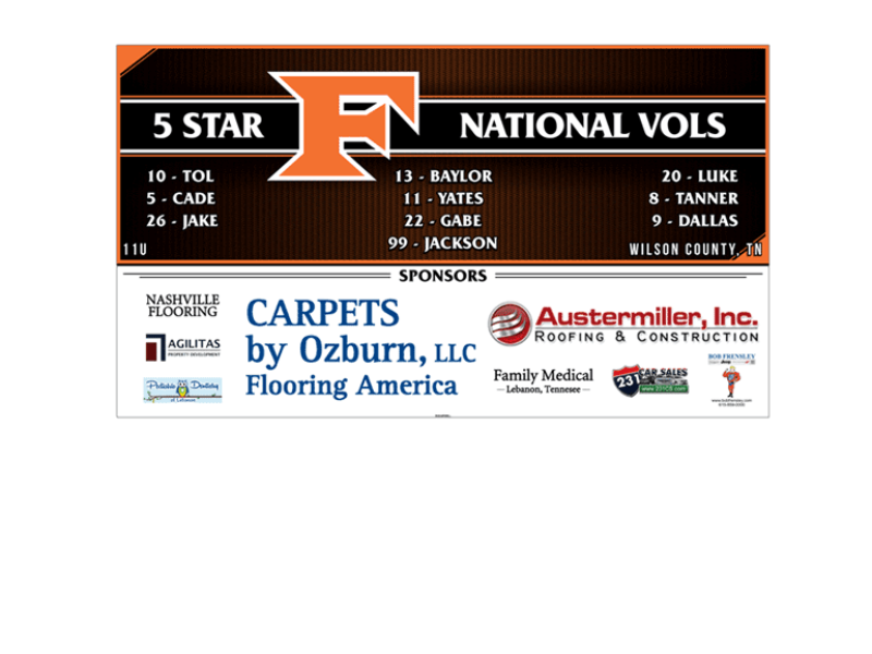 team travel banner with sponsors