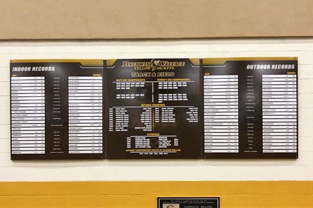 Baldwin Wallace University Track Record Boards