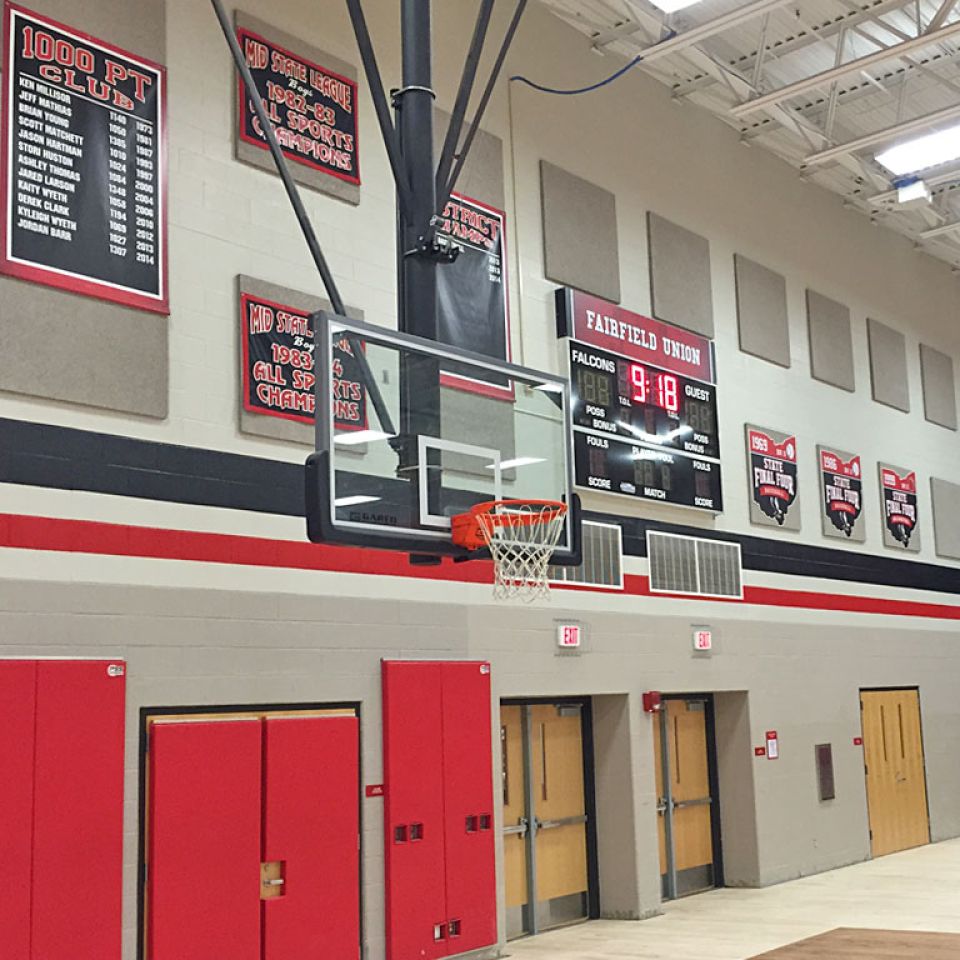 SchoolPride® custom gym banners and die cut ohio