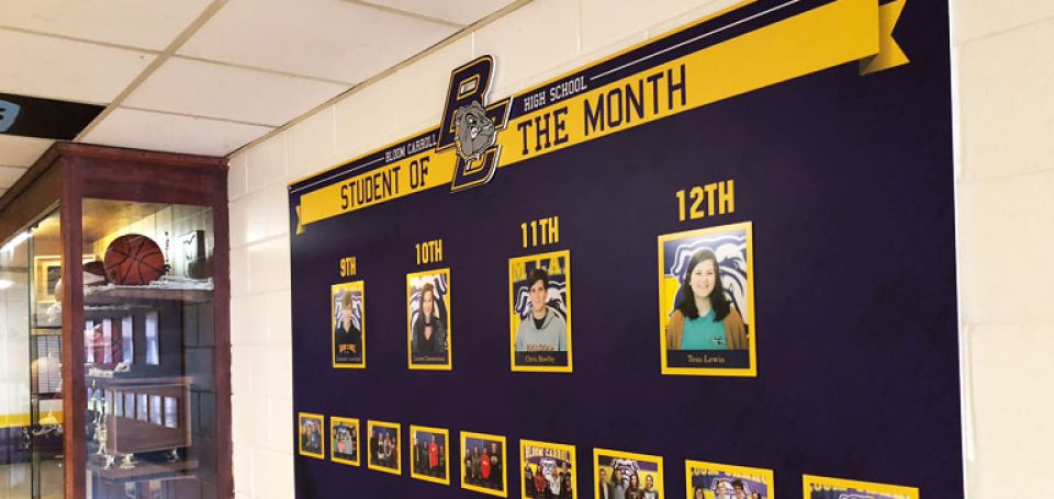 bloom carroll high school student of the month board