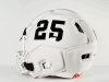 Black 25 number on white guardian cap